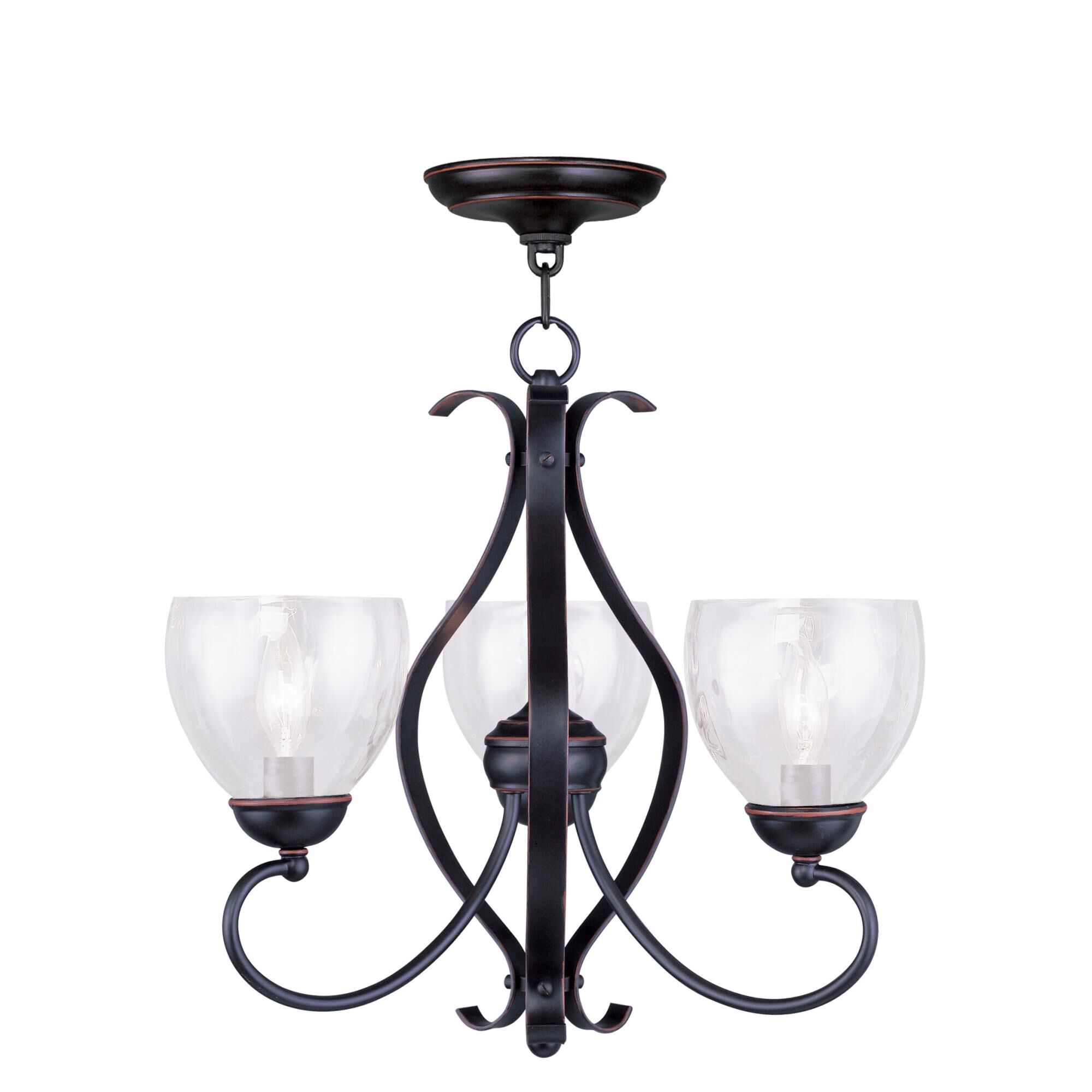 Shown in Olde Bronze finish and Hand Blown Clear Water glass 